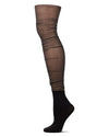 Women's Shimmer Top Over The Knee Socks : Color: Black