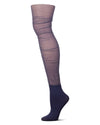 Women's Shimmer Top Over The Knee Socks : Color: Deep Cobalt