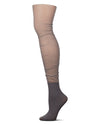 Women's Shimmer Top Over The Knee Socks : Color: Steel Gray