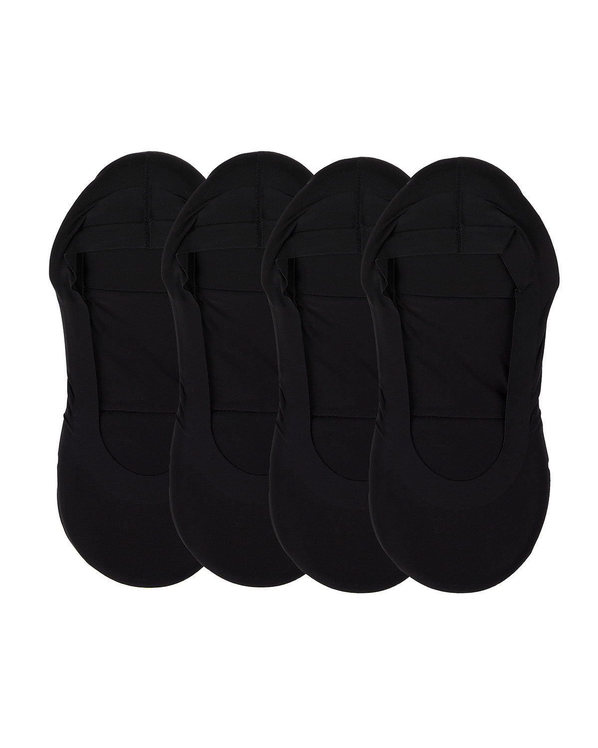 4 Pairs Women's Cushioned Fine Edge No-Show Sock Liner : Color: Black