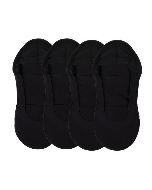4 Pairs Women's Cushioned Fine Edge No-Show Sock Liner : Color: Black