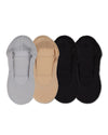 4 Pairs Women's Cushioned Fine Edge No-Show Sock Liner : Color: Gray-Nude-Black