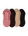 4 Pairs Women's Cushioned Fine Edge No-Show Sock Liner : Color: Mauve