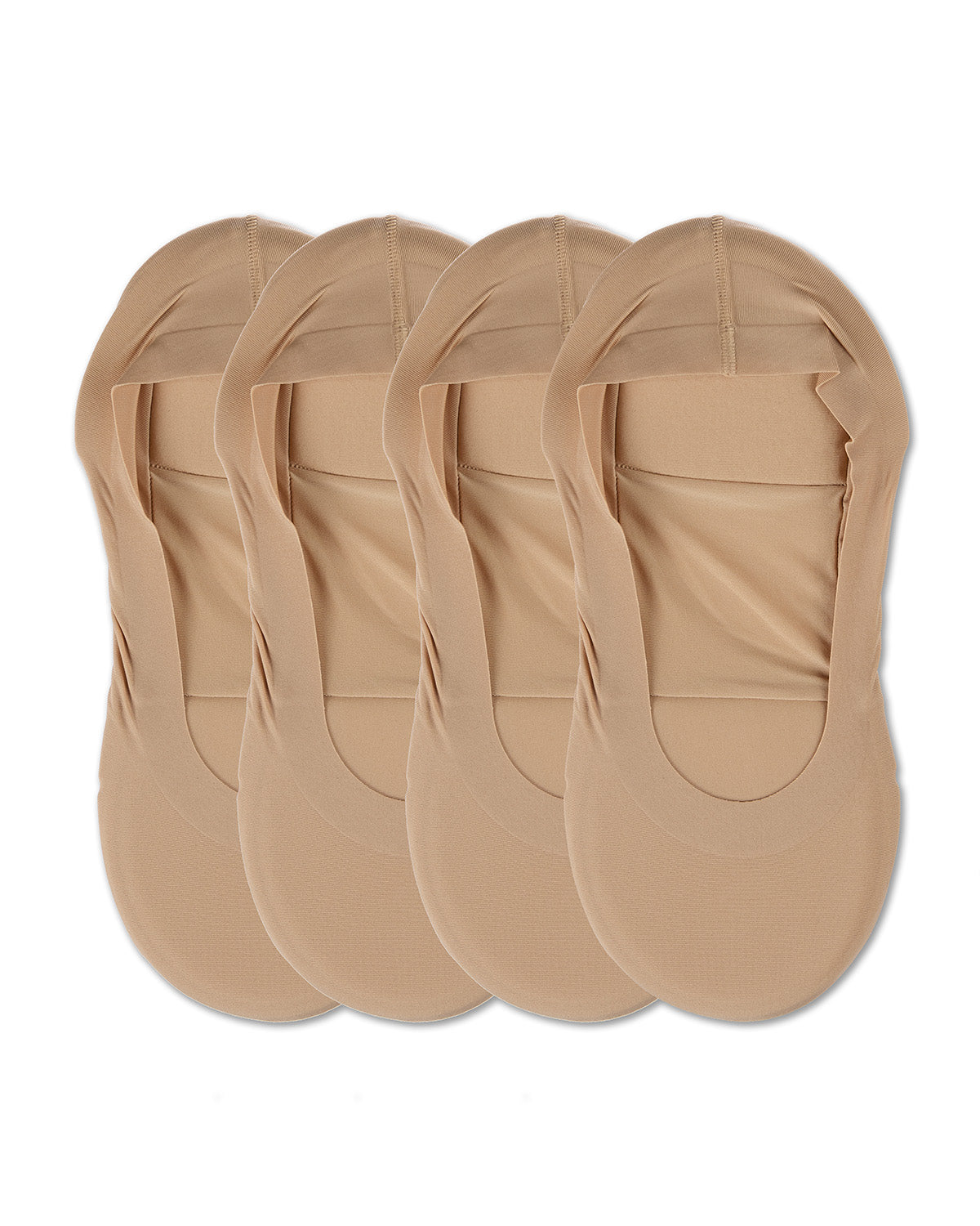 4 Pairs Women's Cushioned Fine Edge No-Show Sock Liner : Color: Nude