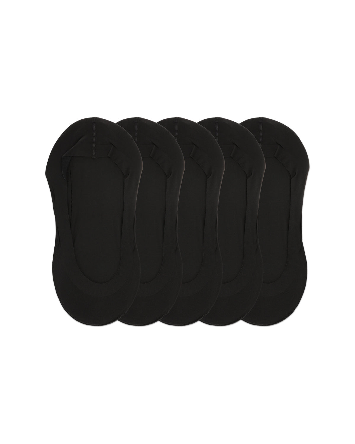 Women's 5 Pair Pack Fine Edge Nylon No Show Liner Socks : Color: Black