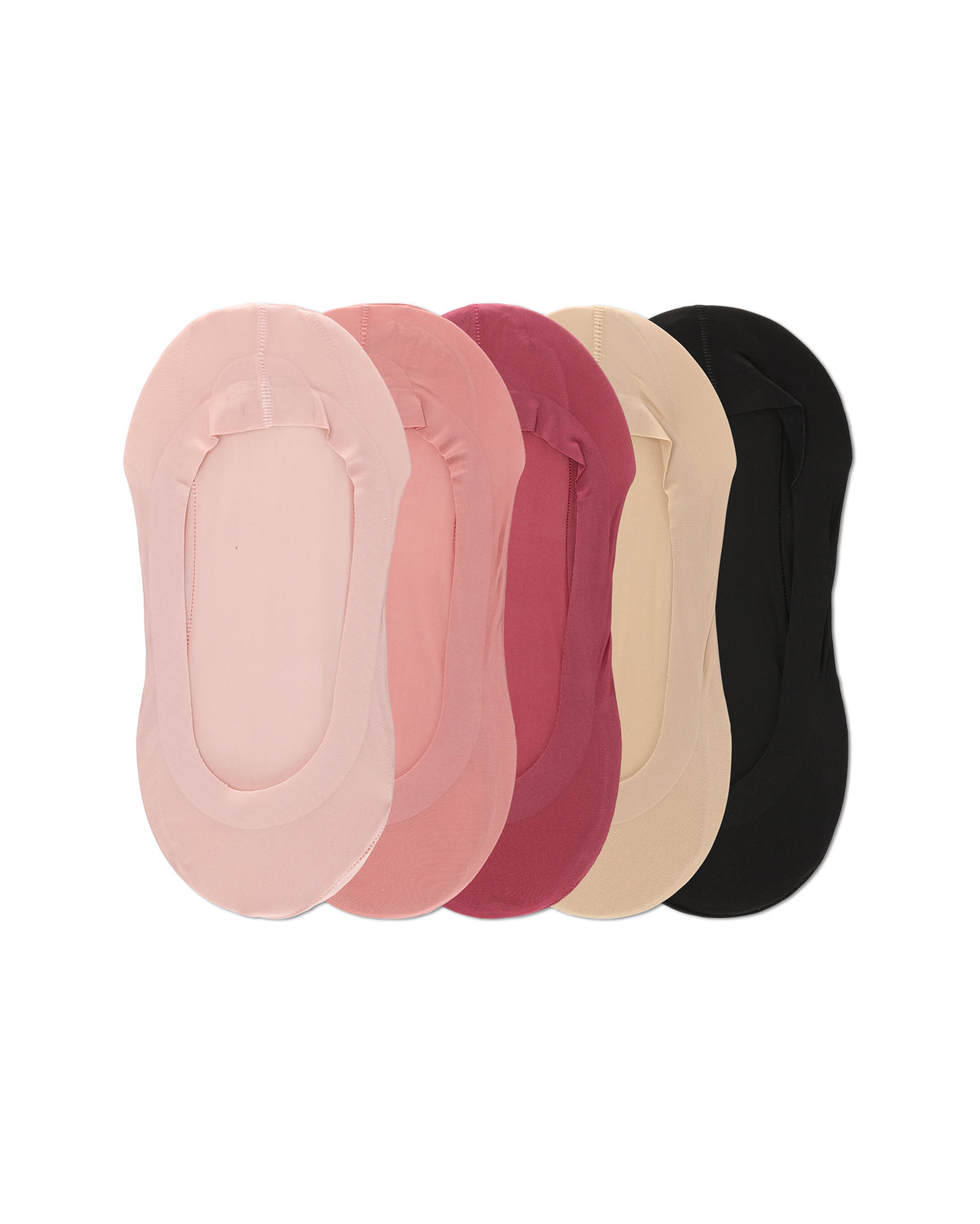 Women's 5 Pair Pack Fine Edge Nylon No Show Liner Socks : Color: Blush