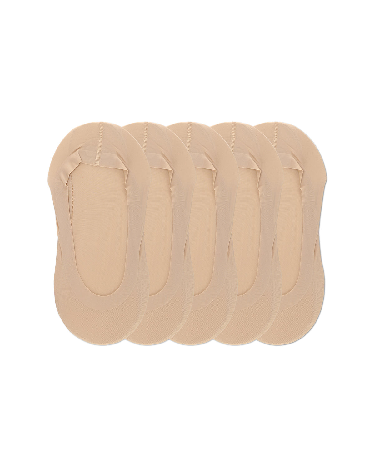 Women's 5 Pair Pack Fine Edge Nylon No Show Liner Socks : Color: Nude