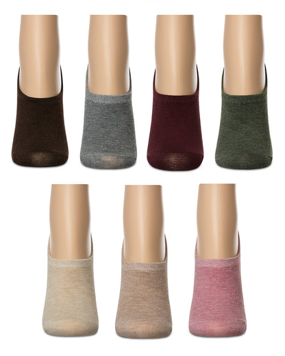 Women's 7 Pair Pack Cotton Blend No Show Sneaker Liners : Color: Mauve