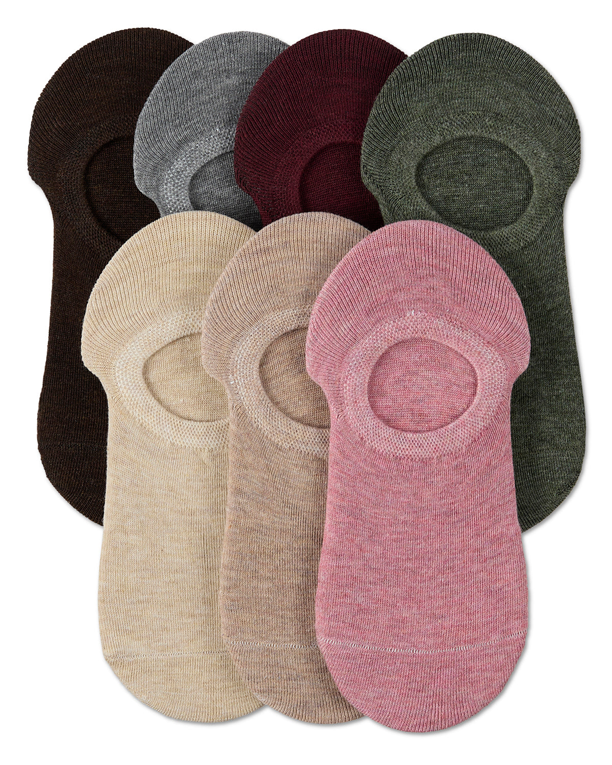 Women's 7 Pair Pack Cotton Blend No Show Sneaker Liners : Color: Mauve