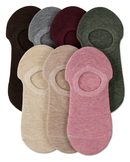 Women's 7 Pair Pack Cotton Blend No Show Sneaker Liners : Color: Mauve