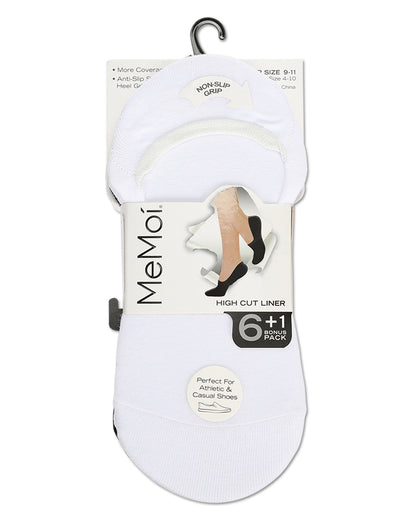 High-Cut Cotton Blend Sneaker Liner 7 Pack : Color: Gray/White/Black