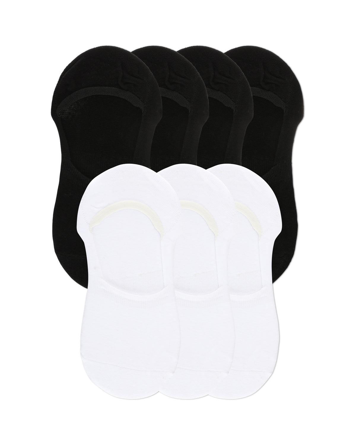 High-Cut Cotton Blend Sneaker Liner 7 Pack : Color: Black-White