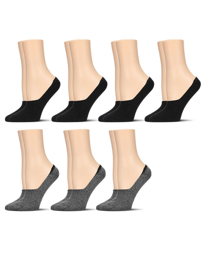 High-Cut Cotton Blend Sneaker Liner 7 Pack : Color: Black Marled