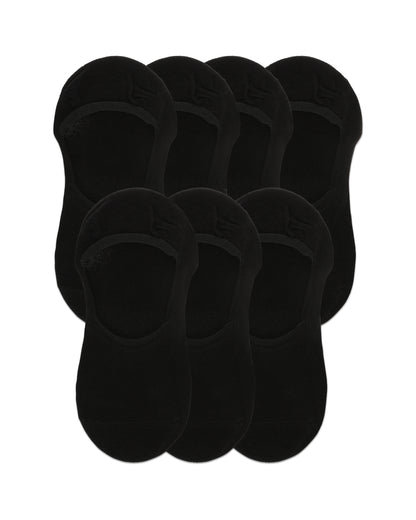 High-Cut Cotton Blend Sneaker Liner 7 Pack : Color: Black