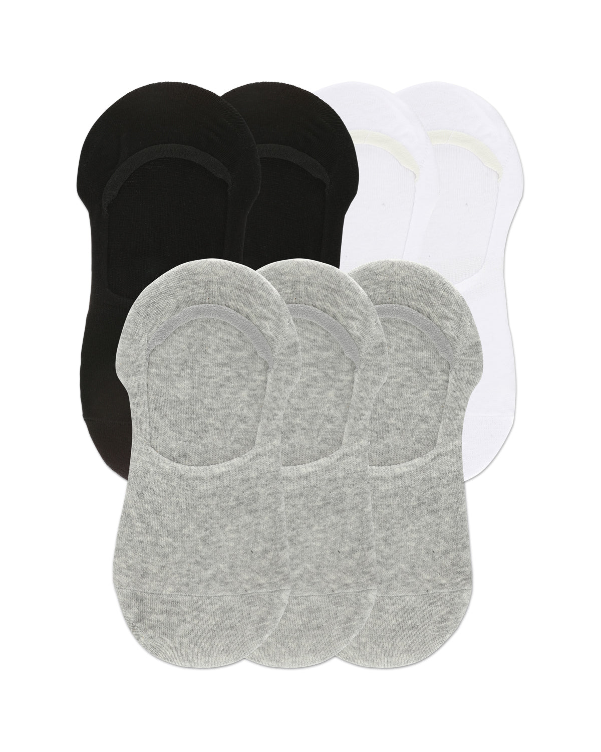 High-Cut Cotton Blend Sneaker Liner 7 Pack : Color: Gray-White-Black