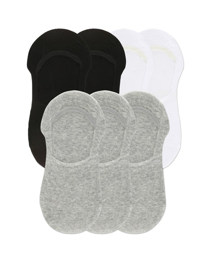 High-Cut Cotton Blend Sneaker Liner 7 Pack : Color: Gray-White-Black