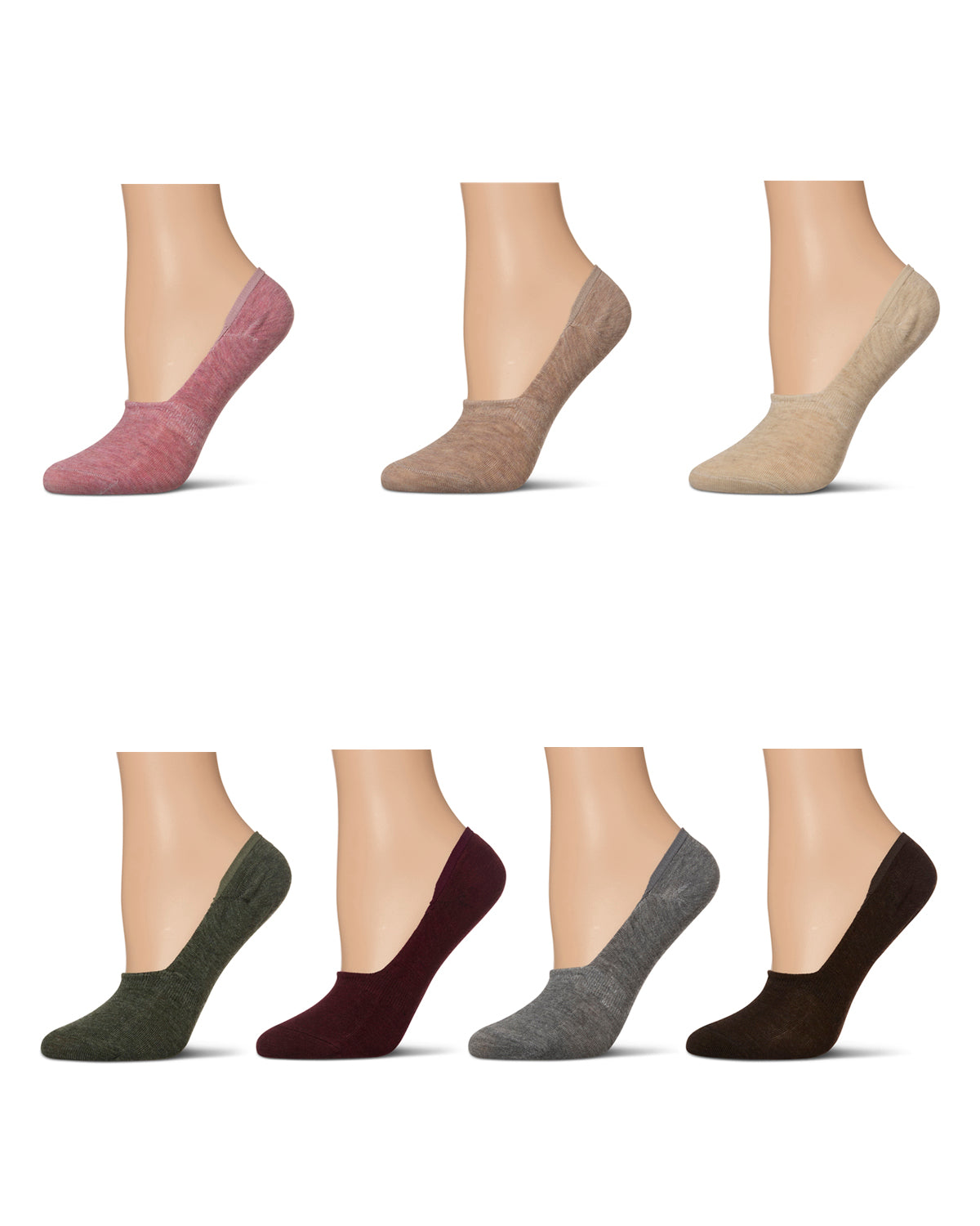 High-Cut Cotton Blend Sneaker Liner 7 Pack : Color: Mauve