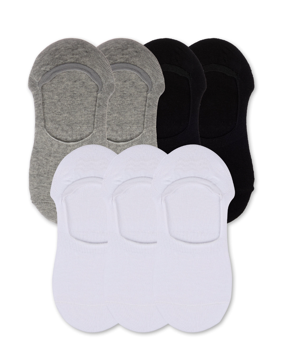 High-Cut Cotton Blend Sneaker Liner 7 Pack : Color: White-Gray-Black