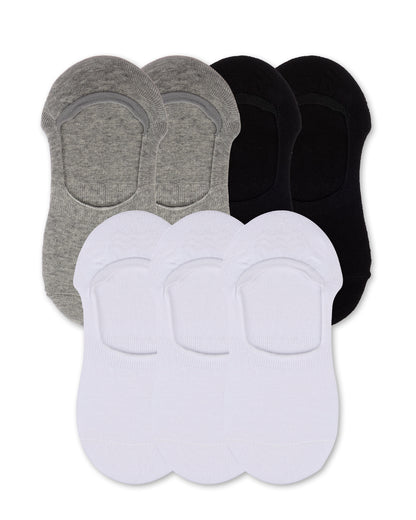 High-Cut Cotton Blend Sneaker Liner 7 Pack : Color: White-Gray-Black