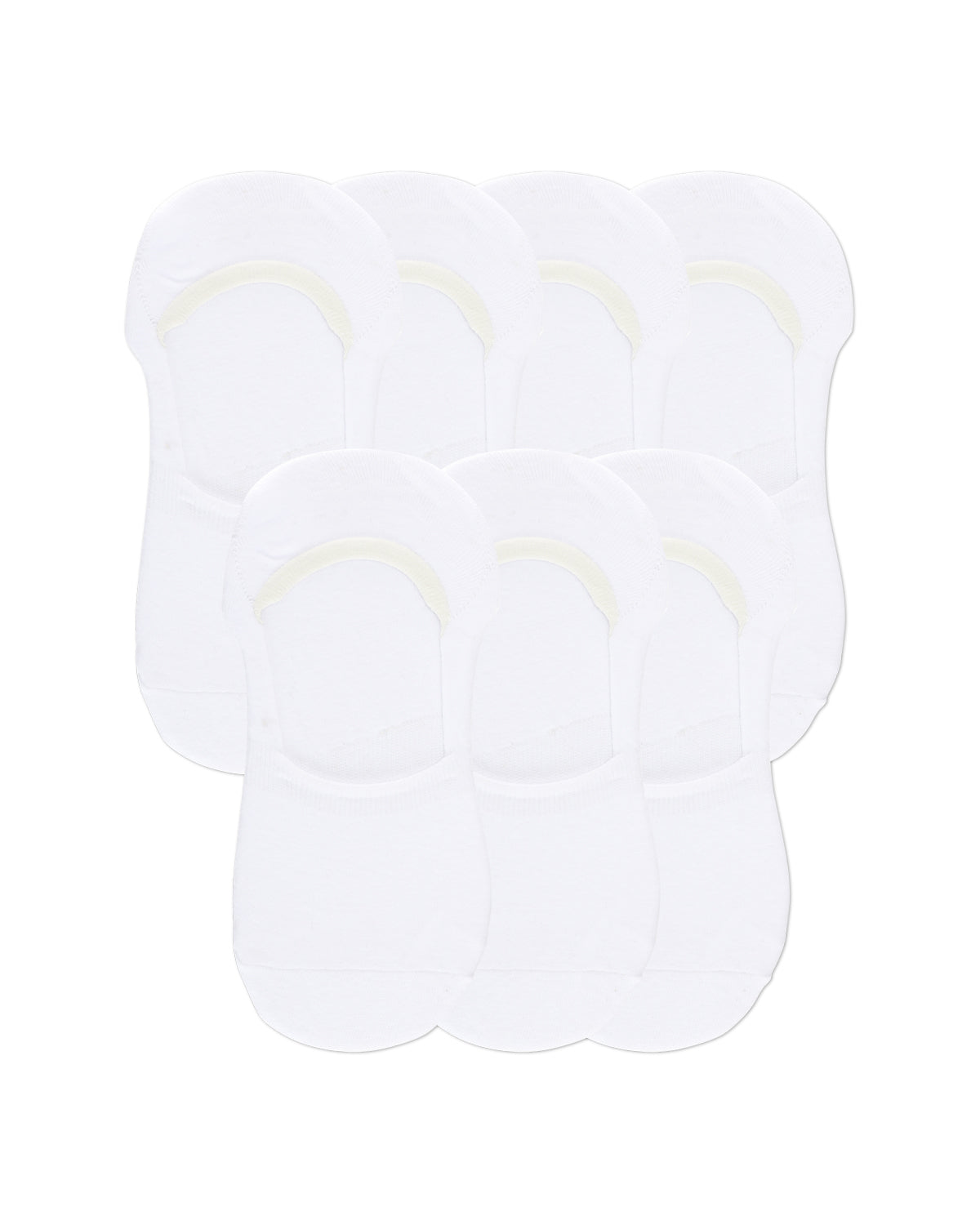 High-Cut Cotton Blend Sneaker Liner 7 Pack : Color: White