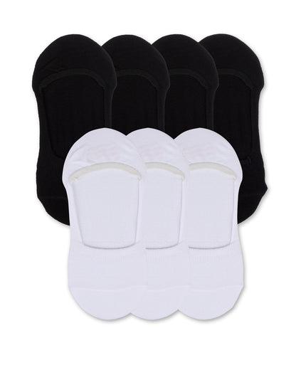 Mid-Cut Liner Cotton Blend Sock 7-Pack : Color: Black-White
