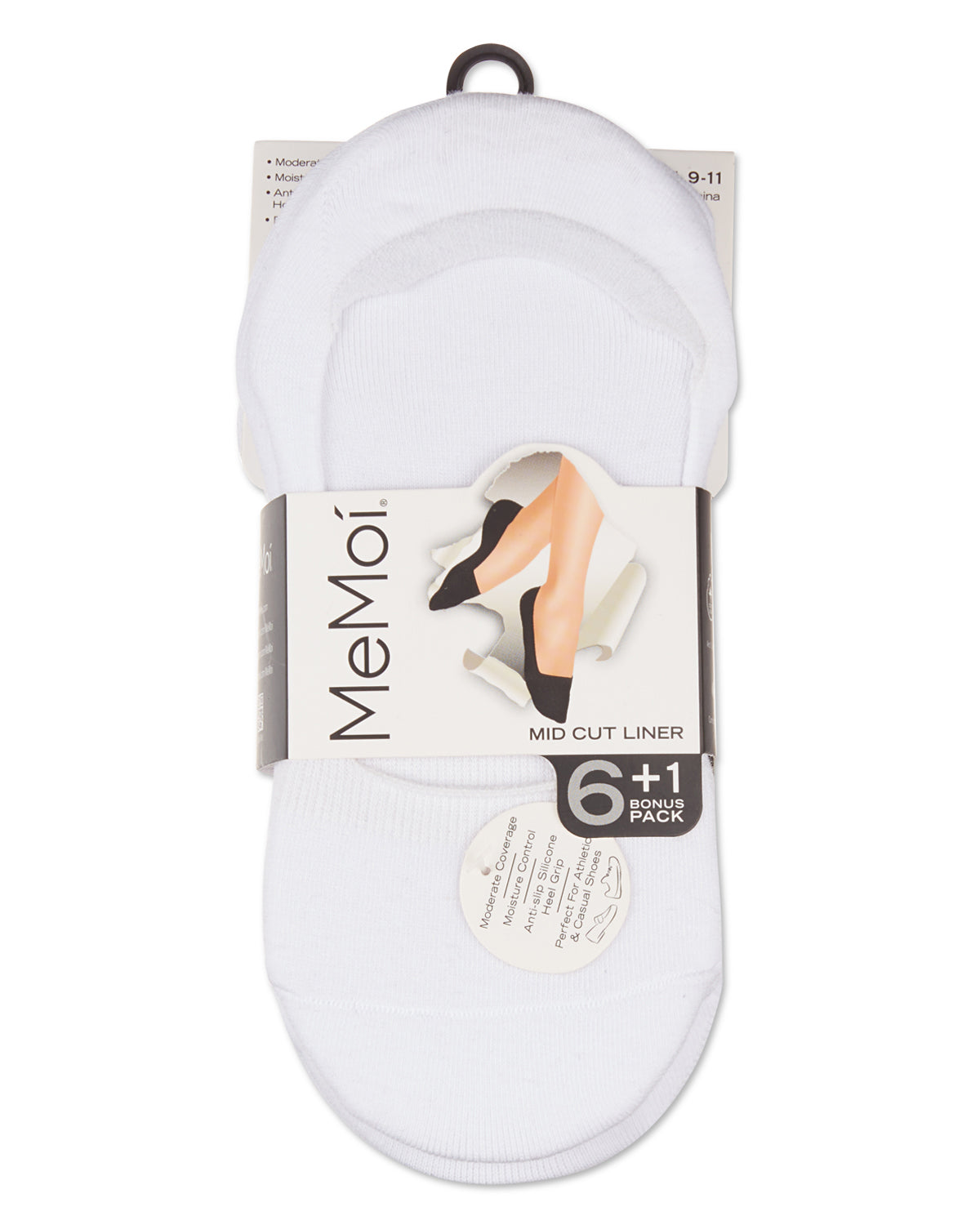 Mid-Cut Liner Cotton Blend Sock 7-Pack : Color: Black