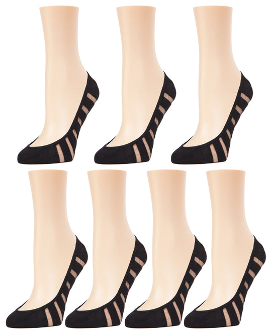 Women's 7 Pair Pack Breathable/Solid Micro Liner Socks : Color: Black