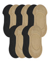 Women's 10 Pair Pack No Show Micro Liner Socks : Color: Black-Nude