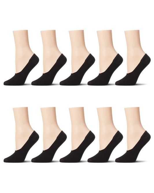 Women's 10 Pair Pack High Cut Sneaker Liners : Color: Black