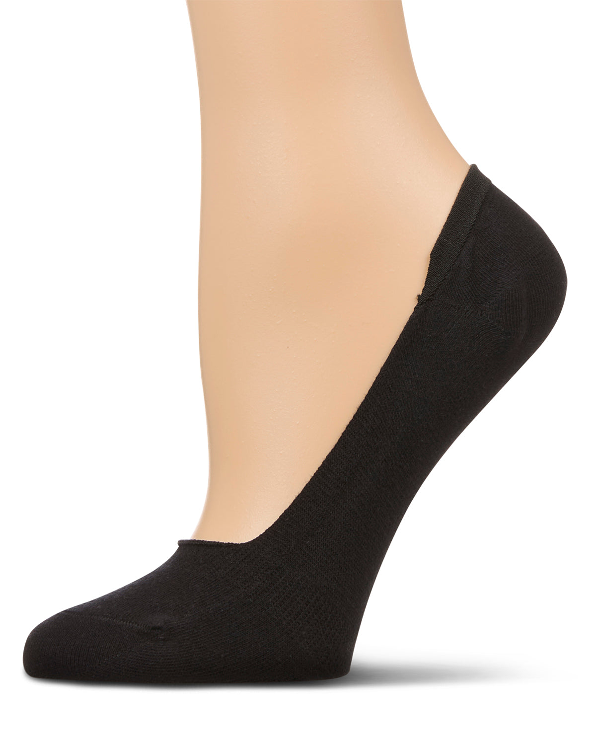 Women's 10 Pair Pack Cotton Blend Mid-Cut No-Show Liner Socks : Color: Black