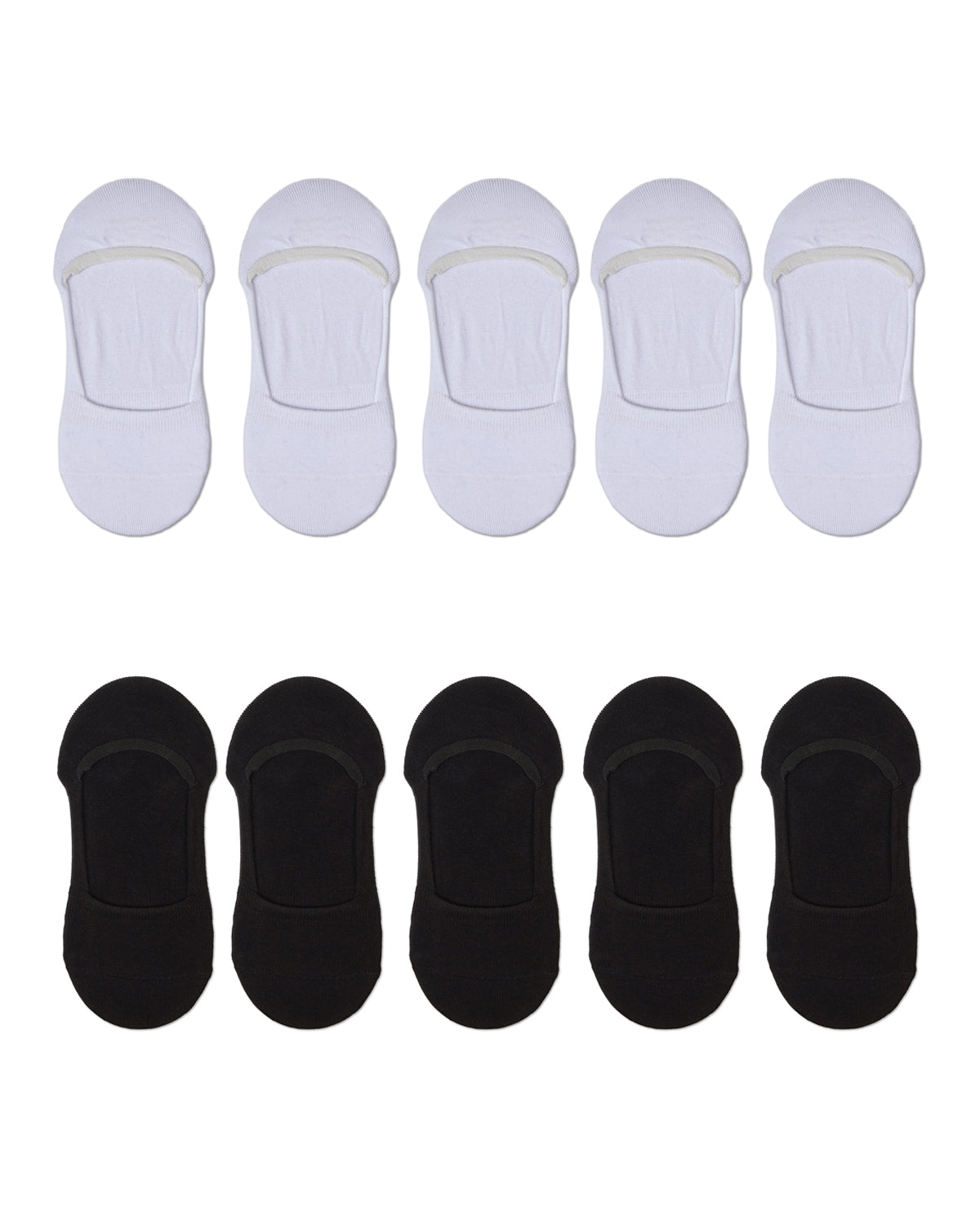 Women's 10 Pair Pack Cotton Blend Mid-Cut No-Show Liner Socks : Color: Gray-White-Black