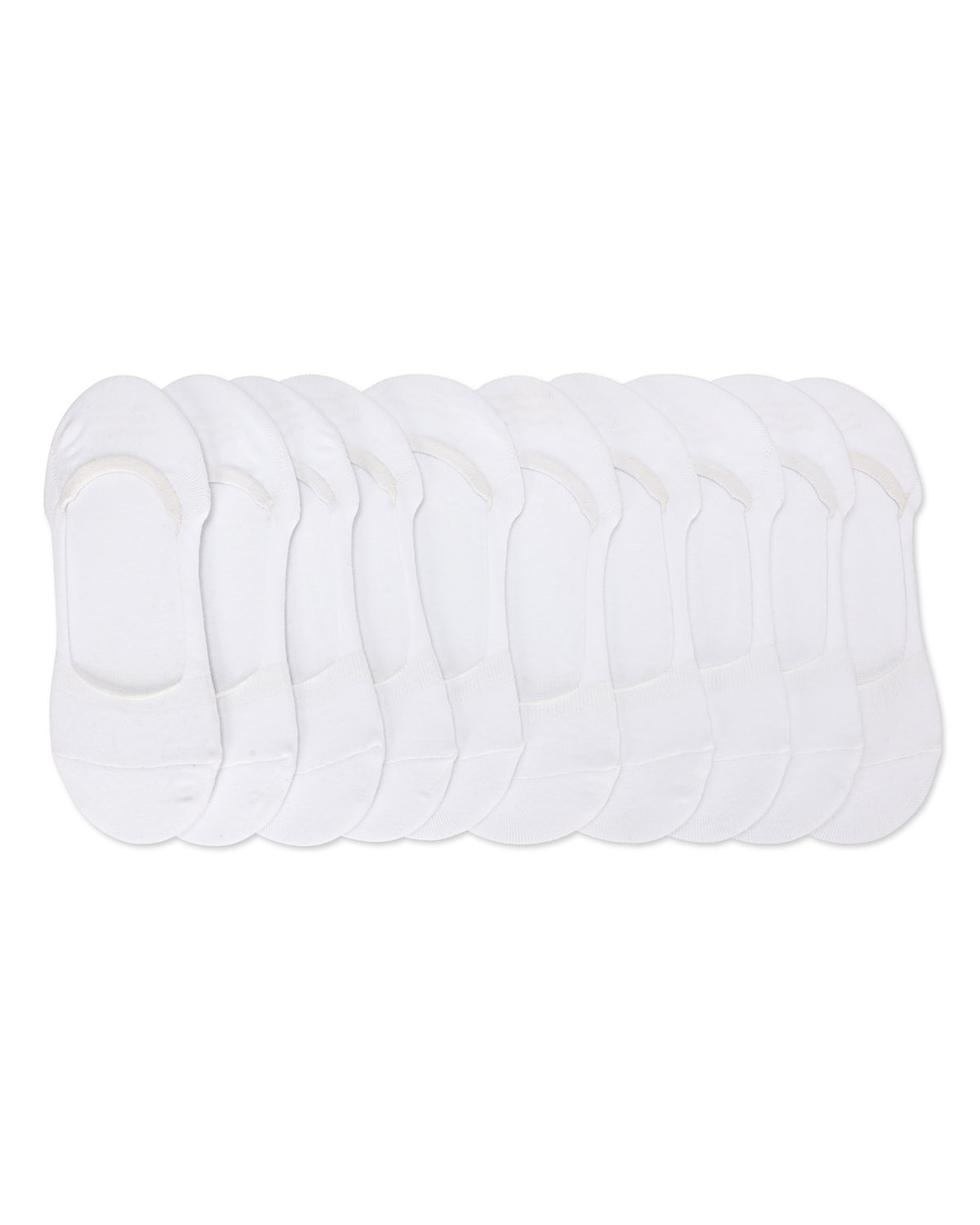 Women's 10 Pair Pack Cotton Blend Mid-Cut No-Show Liner Socks : Color: Gray-White-Black