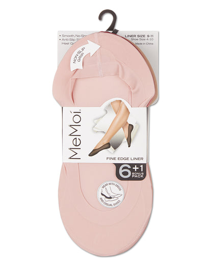 Women's 7 Pair Pack Fine Edge Liner Socks : Color: Blush