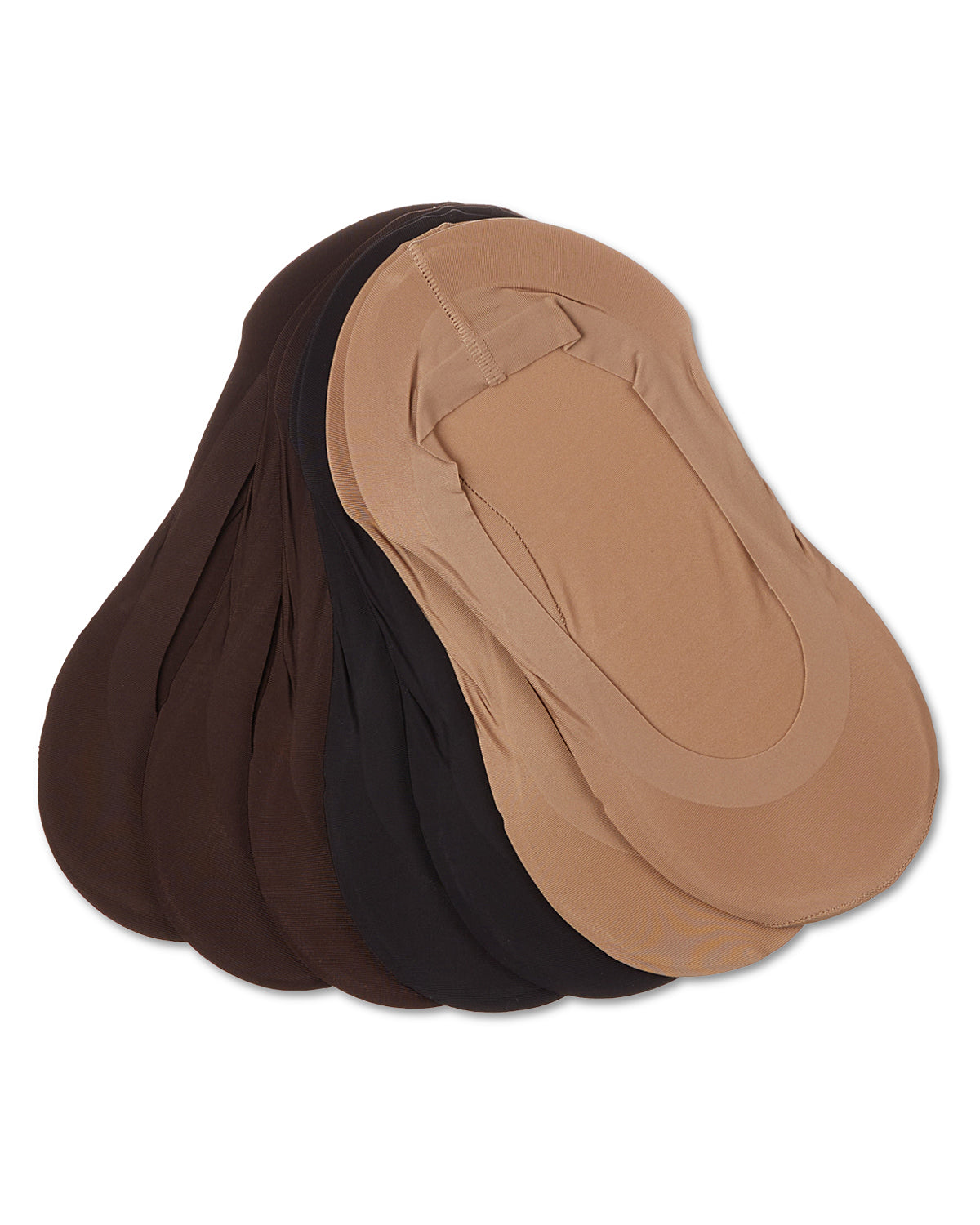 Women's 7 Pair Pack Fine Edge Liner Socks : Color: Brown-Black-Tan