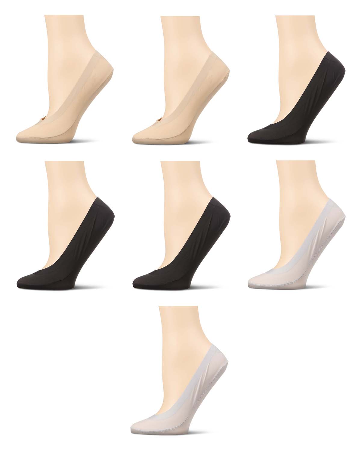 Women's 7 Pair Pack Fine Edge Liner Socks