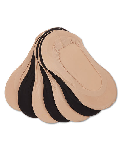 Women's 7 Pair Pack Fine Edge Liner Socks : Color: Nude-Black