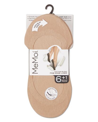 Women's 7 Pair Pack Fine Edge Liner Socks : Color: Black