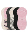 Women's 6 Pair Pack Cat No Show High Cut Liner Socks : Color: Pink Heather