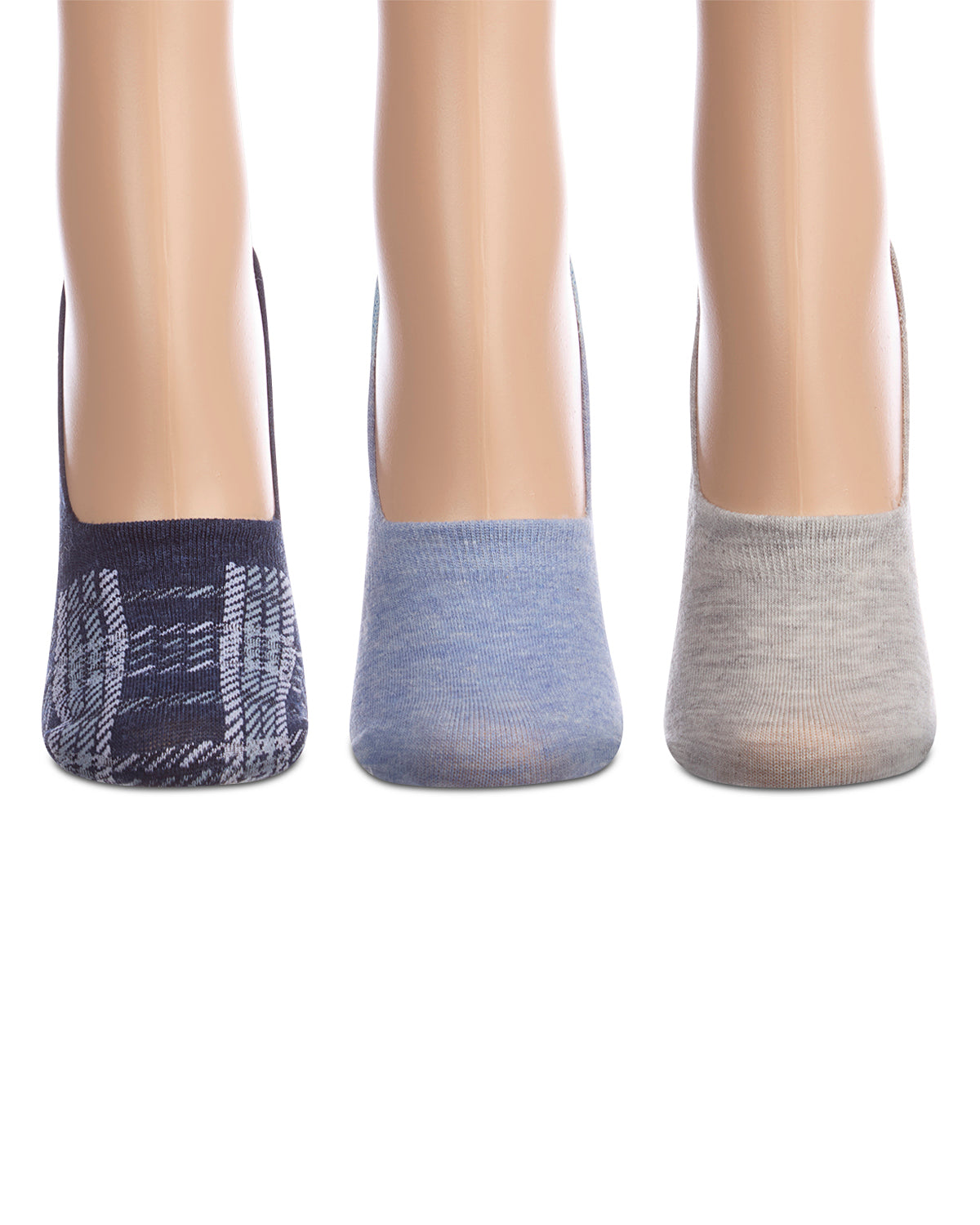 Women's 6 Pair Pack Plaid High Cut Liners