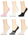 Women's 6 Pair Pack Gradient Stripes High Cut Liners : Color: Black