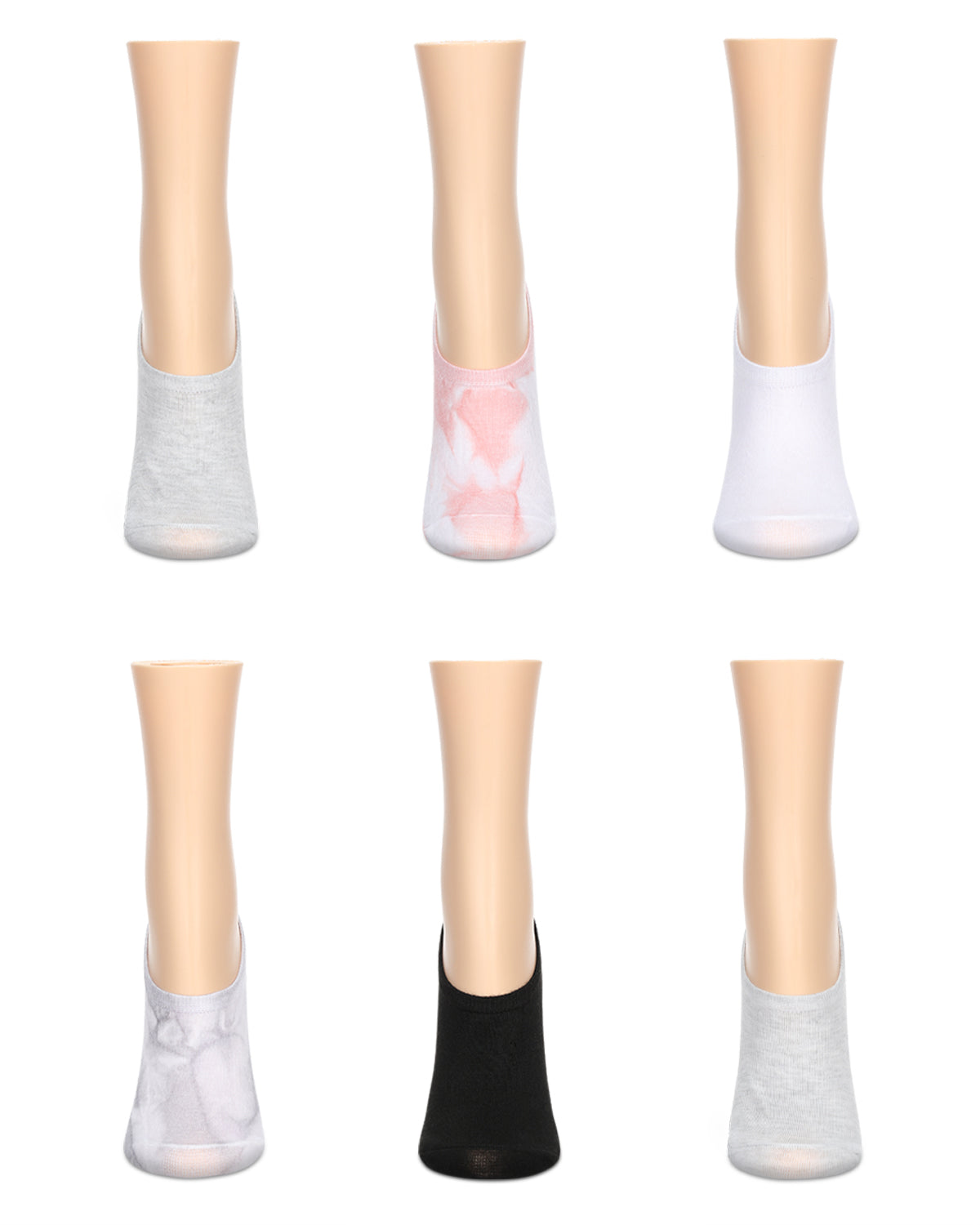 Women's 6 Pair Pack Tie Dye No Show Sneaker Liners : Color: Blush