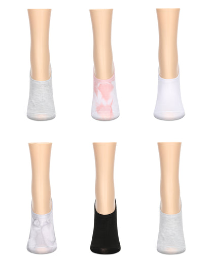 Women's 6 Pair Pack Tie Dye No Show Sneaker Liners : Color: Blush