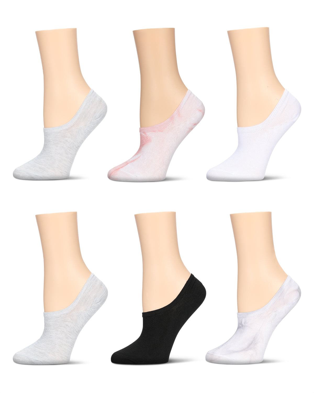 Women's 6 Pair Pack Tie Dye No Show Sneaker Liners : Color: Blush