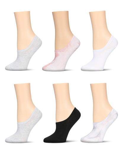 Women's 6 Pair Pack Tie Dye No Show Sneaker Liners : Color: Blush