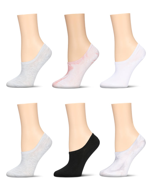 Women's 6 Pair Pack Tie Dye No Show Sneaker Liners : Color: Blush