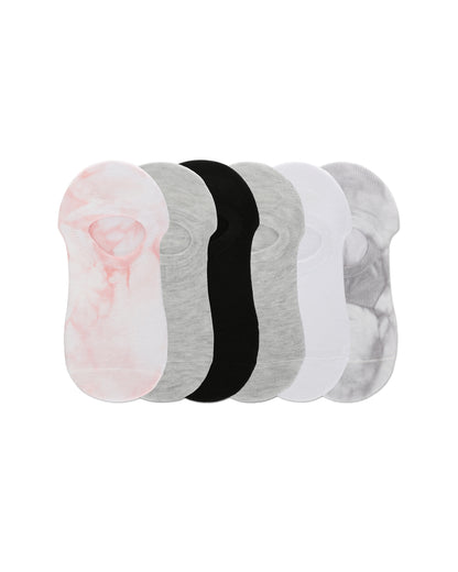 Women's 6 Pair Pack Tie Dye No Show Sneaker Liners : Color: Blush