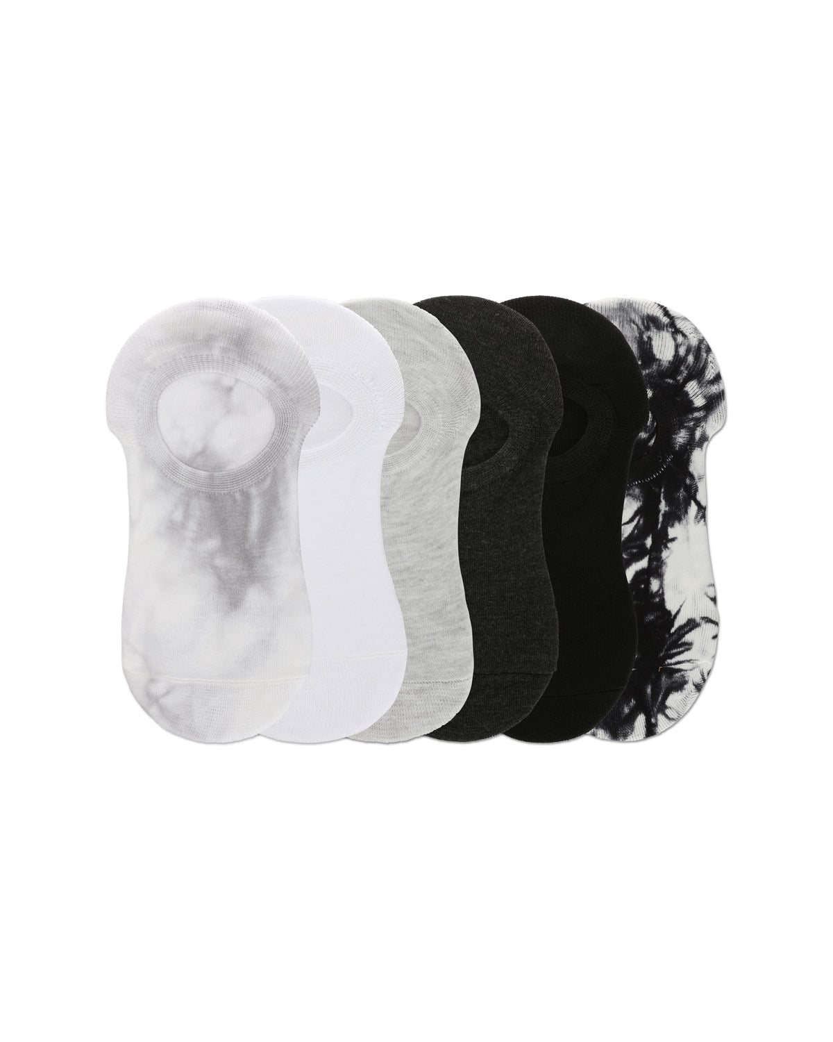 Women's 6 Pair Pack Tie Dye No Show Sneaker Liners : Color: Gray