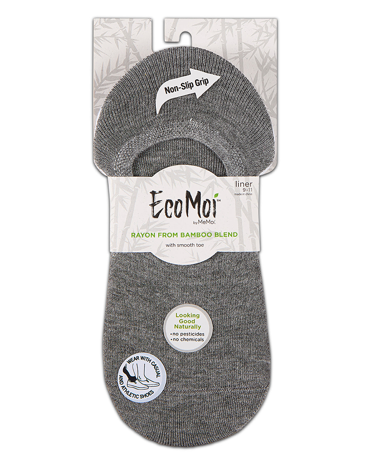 3 Pair Women's Silky-Soft No Show Rayon Blend Sneaker Liners : Color: Gray-White-Black
