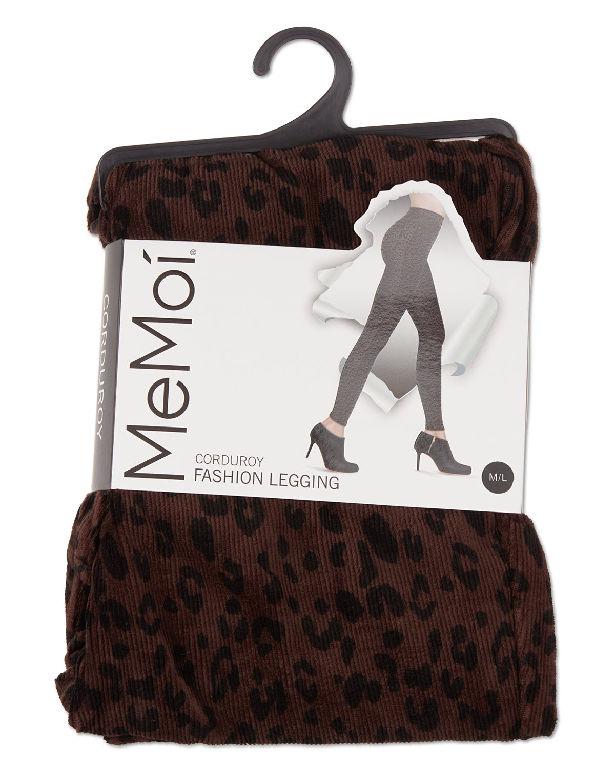Brown Corduroy Cotton Blend Animal Print Leggings : Color: Brown