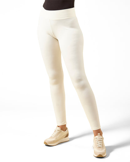 Women's Cotton Blend Basic Yoga Pants : Color: Ivory